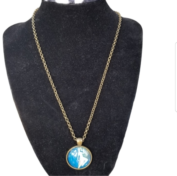 ANTIQUE FLAPPER GIRL PHOTO PENDANT & ANTIQUE BRASS CHAIN NECKLACE - Picture 2 of 6